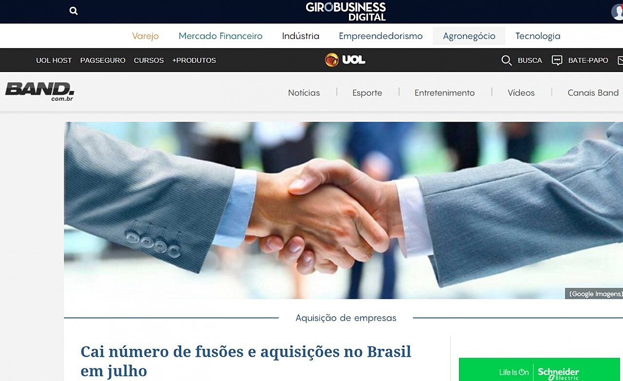 Cai nmero de fuses e aquisies no Brasil em julho